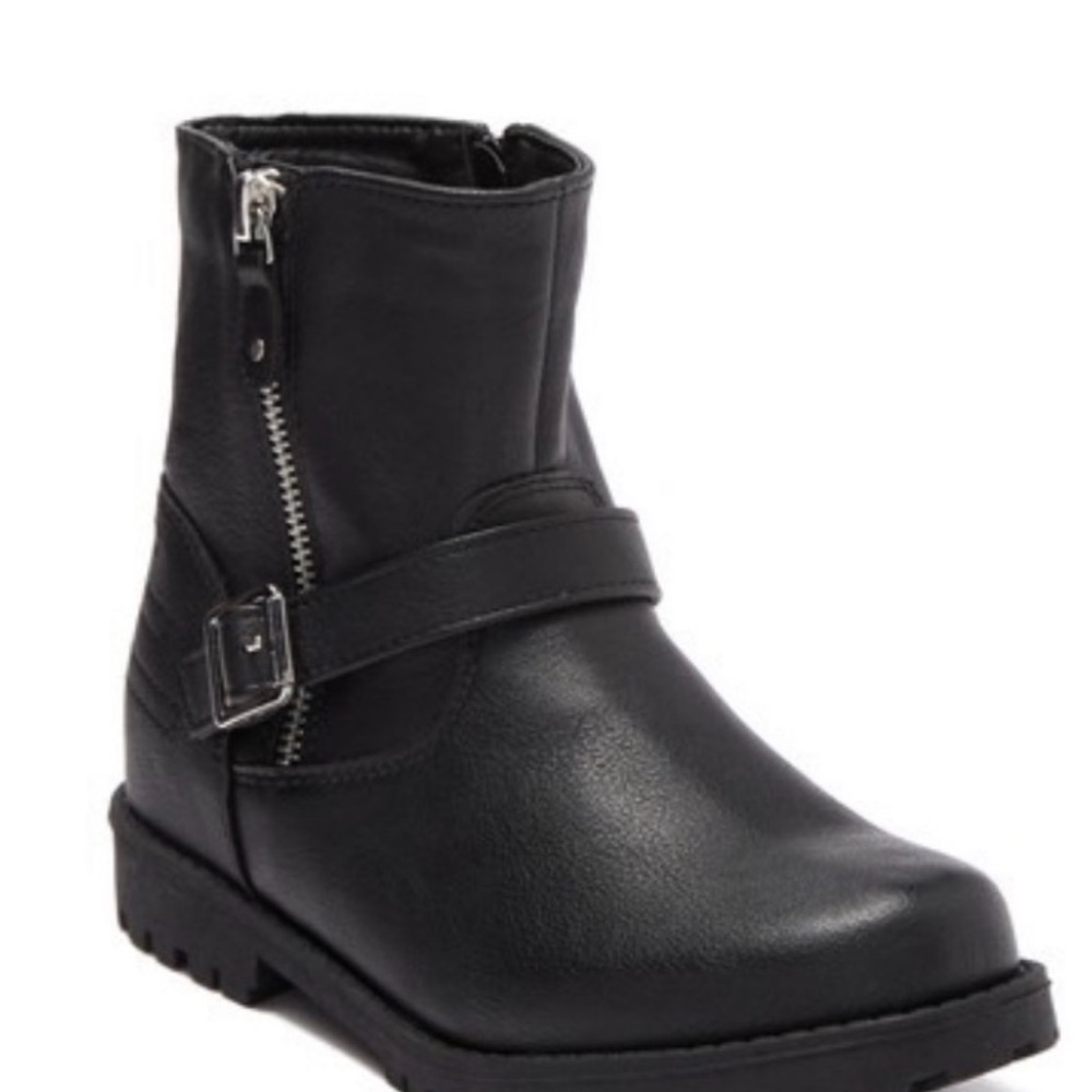 Sprox Casey Buckle Zip Stylish Black Kids Ankle Boots
